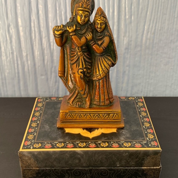 Rhada-Krishna Brass Figurine Statue - Picture 9 of 9